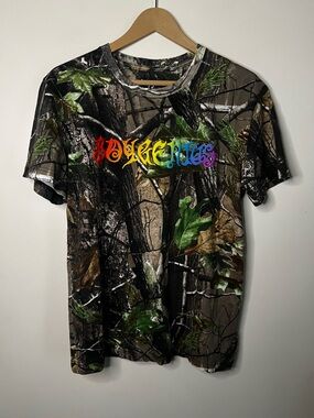 RARE Boygenius Real Tree Camo Phoebe Bridgers Rainbow Pride T Shirt M SOLD OUT